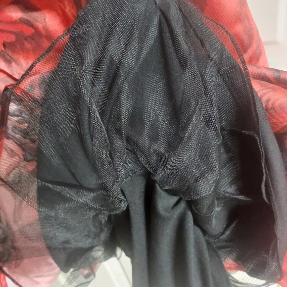 💋Speechless Red and Black Roses Semi Formal Dress - Picture 7 of 7